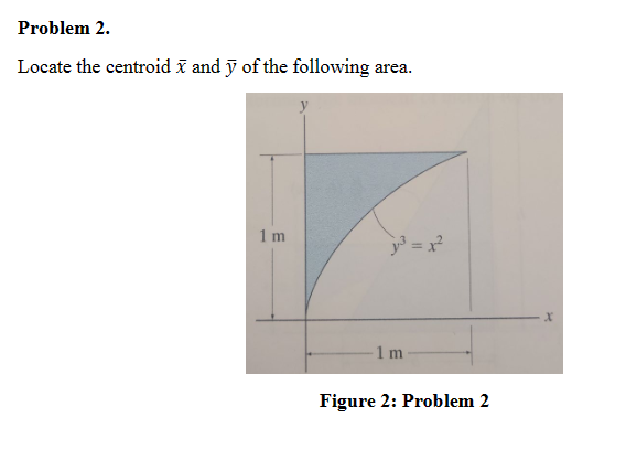 Problem 2 . Locate the centroid x and ? b a r ( y