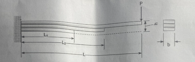 A cantilevered wooden beam of section b * h and