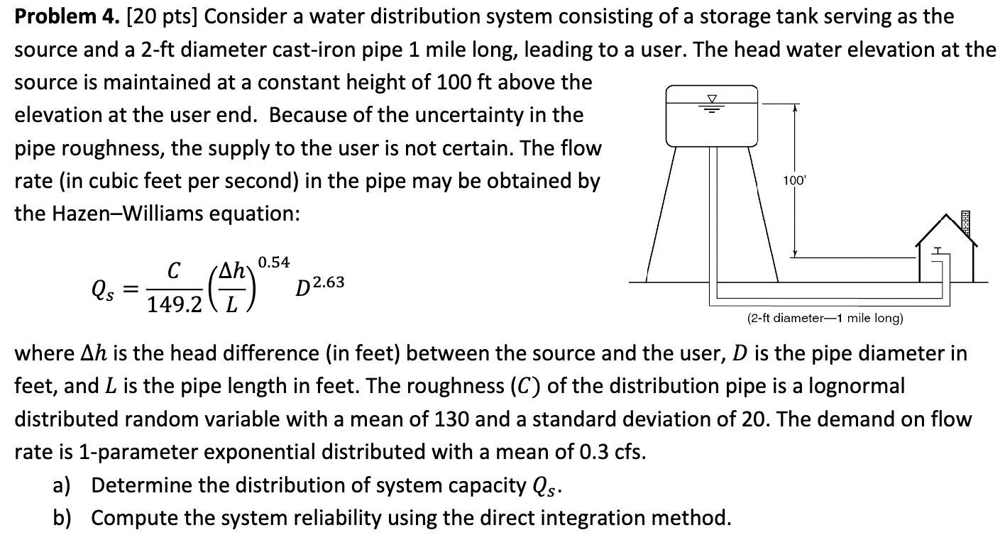 Problem 4 . [ 2 0 pts ] Consider a water