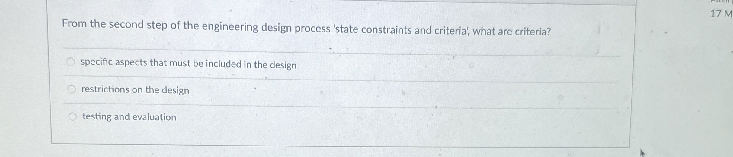 From the second step of the engineering design