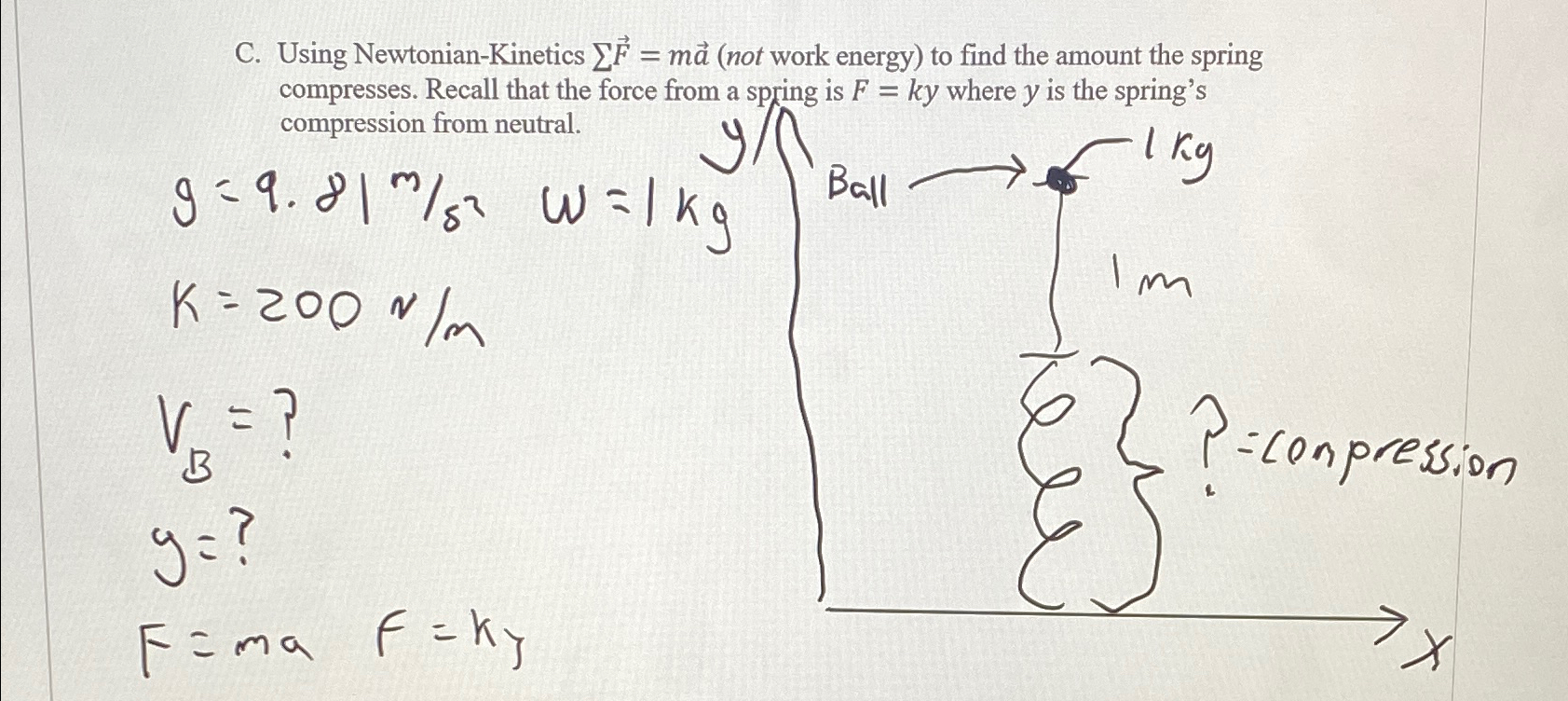 The answers are y = 0 . 3 6 6 and Vb = 4 . 4 2 9