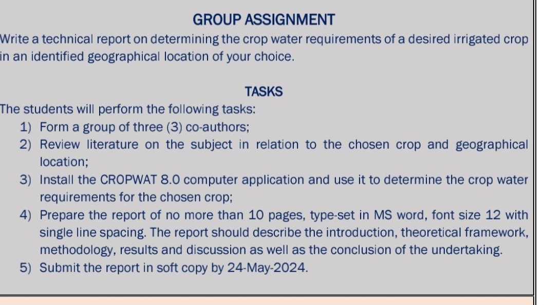 GROUP ASSIGNMENT Write a technical report on