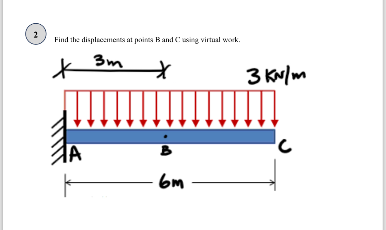 Find the displacements at points B and C using
