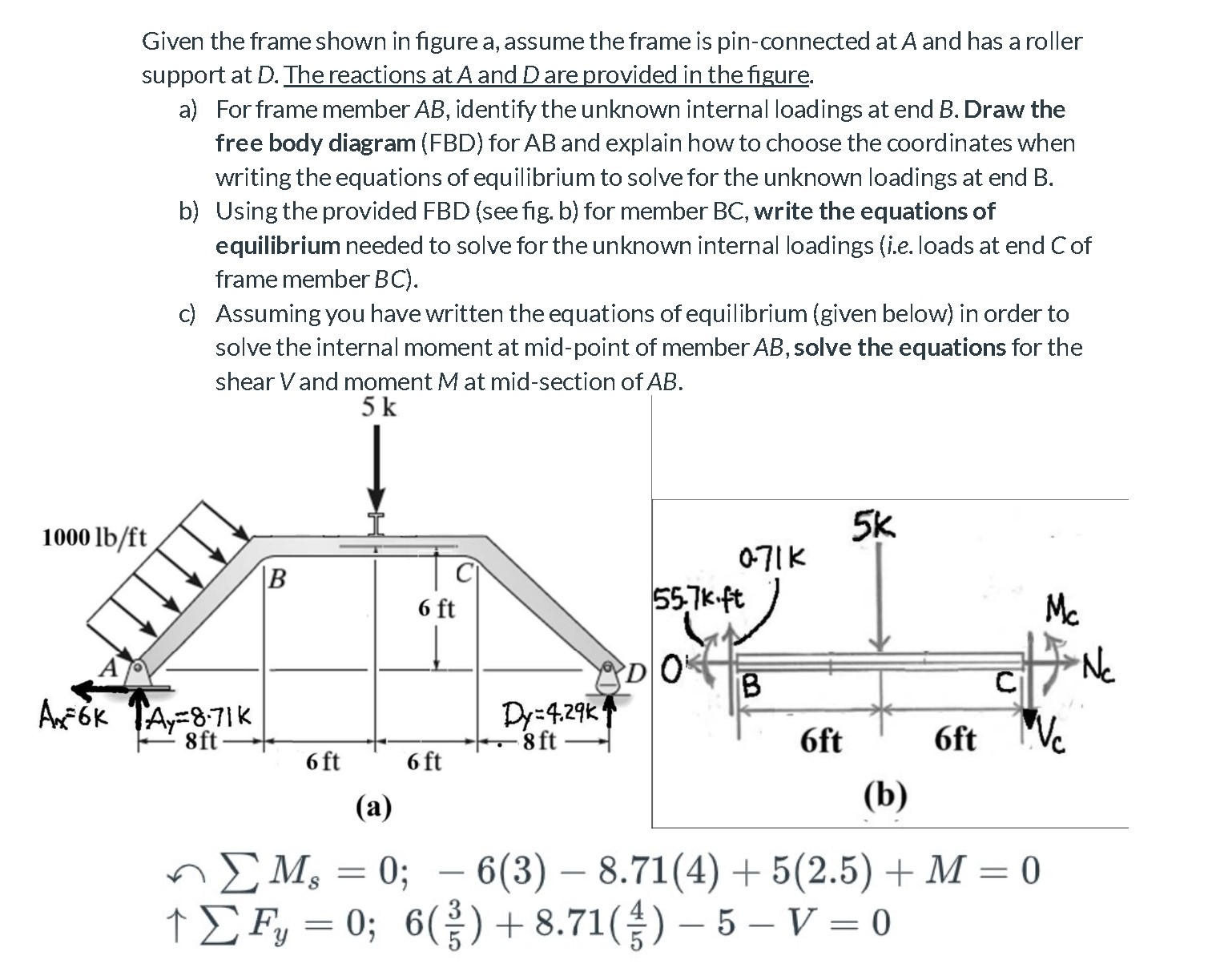 Given the frame shown in figure a , assume the