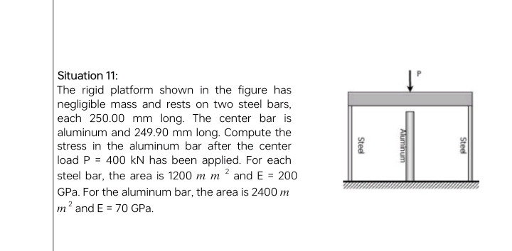 Situation 1 1 : The rigid platform shown in the