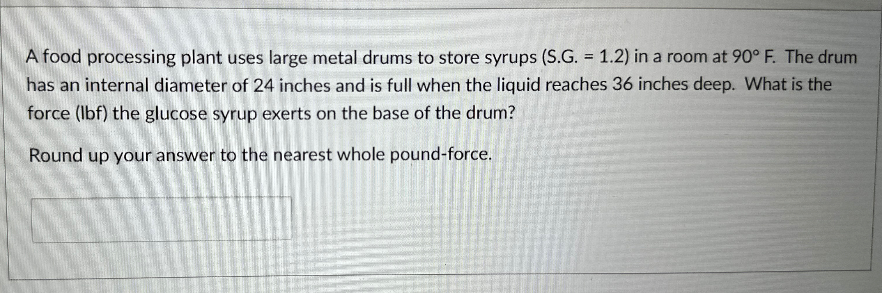 A food processing plant uses large metal drums to