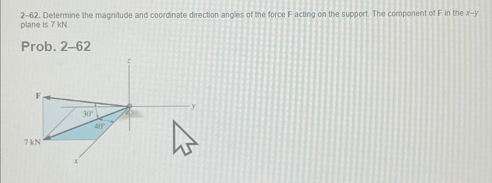 2 - 6 2 . Determine the magnitude and coordinate