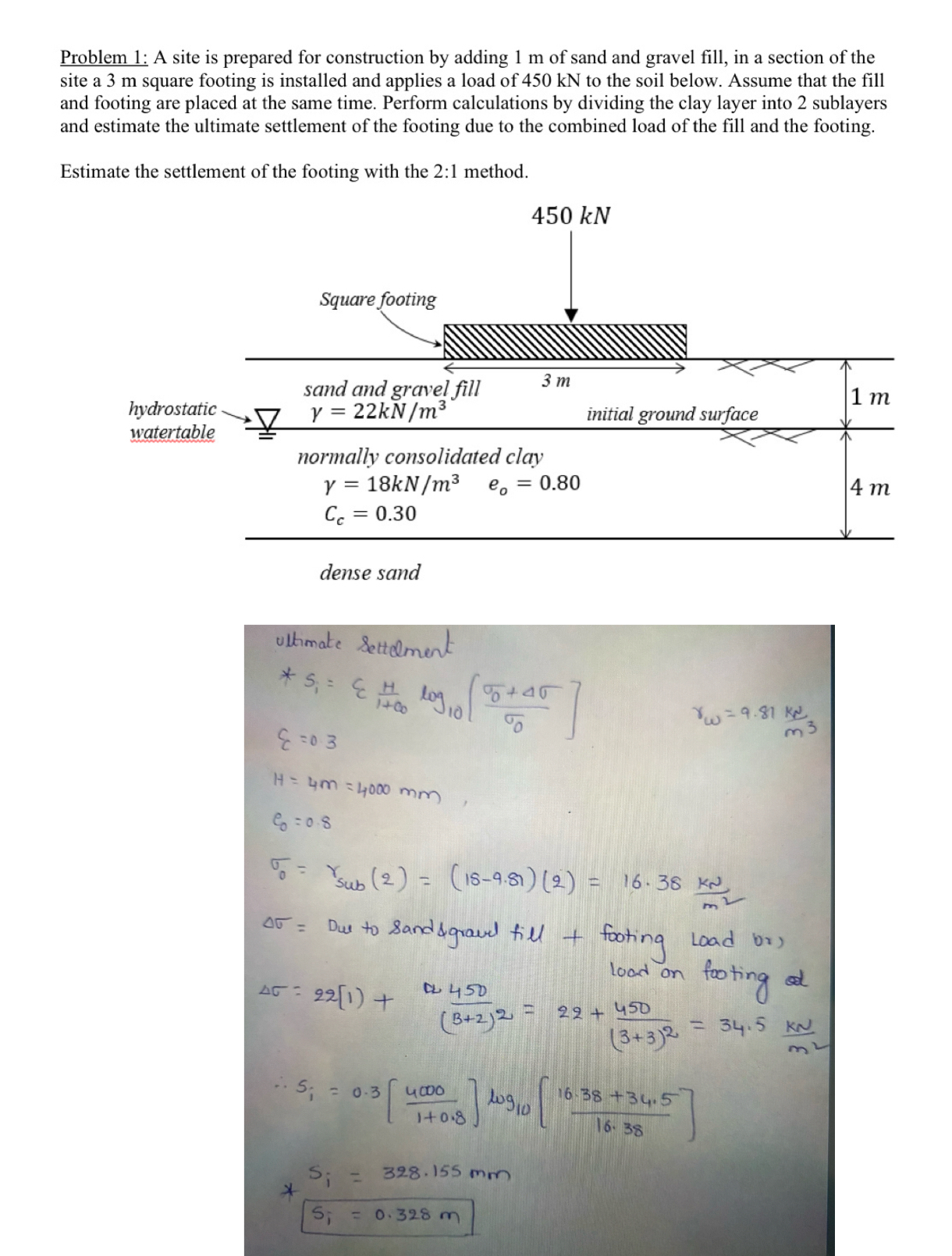 Problem 1 : A site is prepared for construction