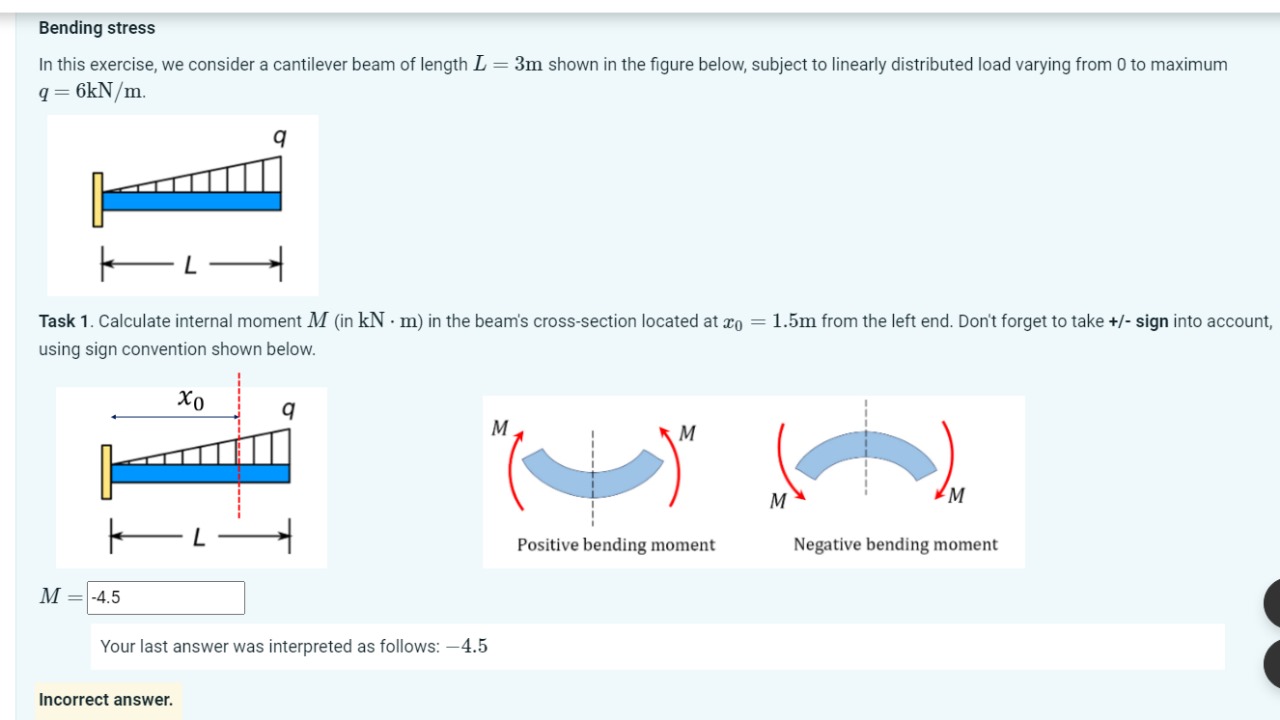 Bending stress In this exercise, we consider a