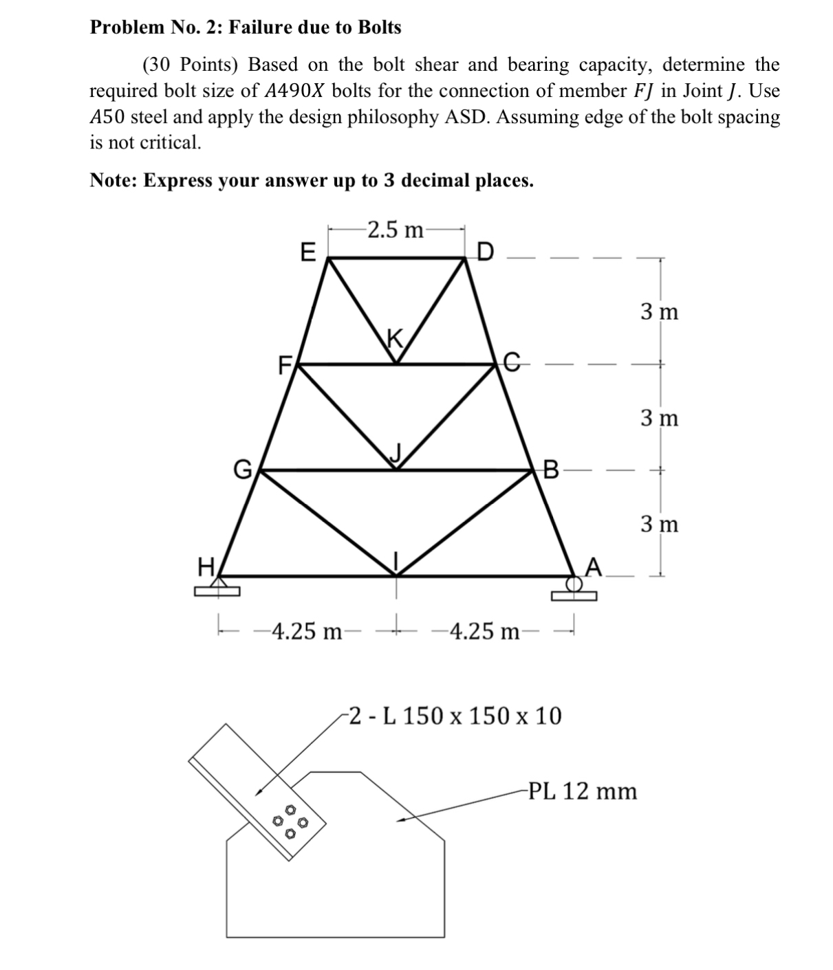 Problem No . 2 : Failure due to Bolts ( 3 0
