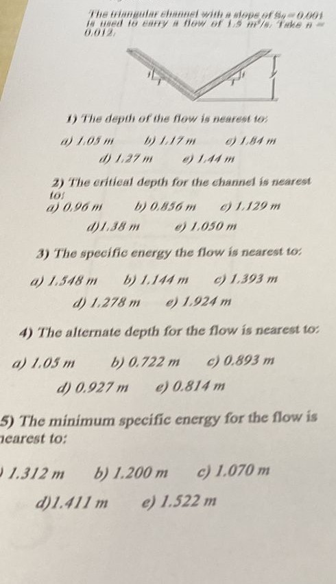 The triangular channel with a slope of S 0 = 0 .