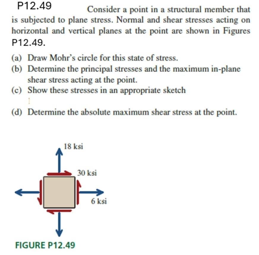 P 1 2 . 4 9 Consider a point in a structural