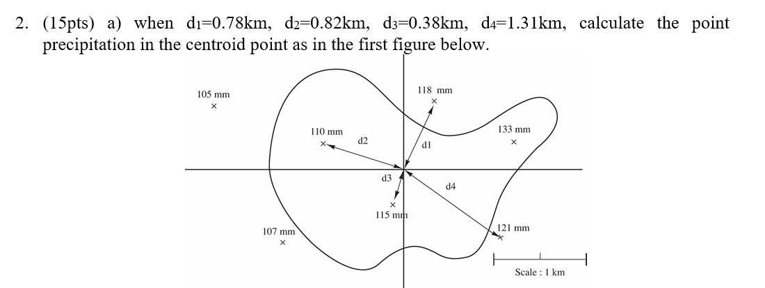 ( 1 5 pts ) a ) when d 1 = 0 . 7 8 k m , d 2 = 0