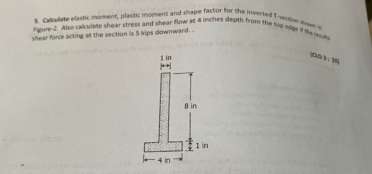 S . Calculate elastic moment, plastic moment and