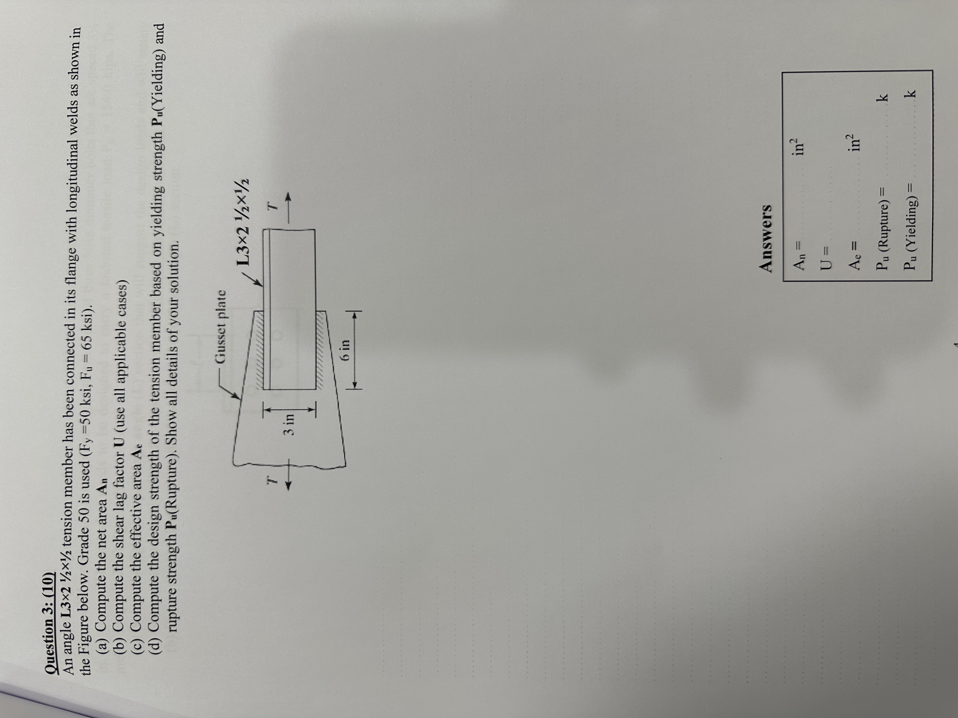 Question 3 : ( 1 0 ) An angle L 3 2 1 2 1 2