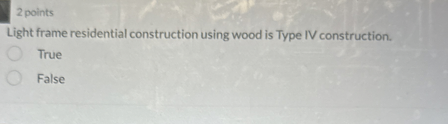 2 points Light frame residential construction