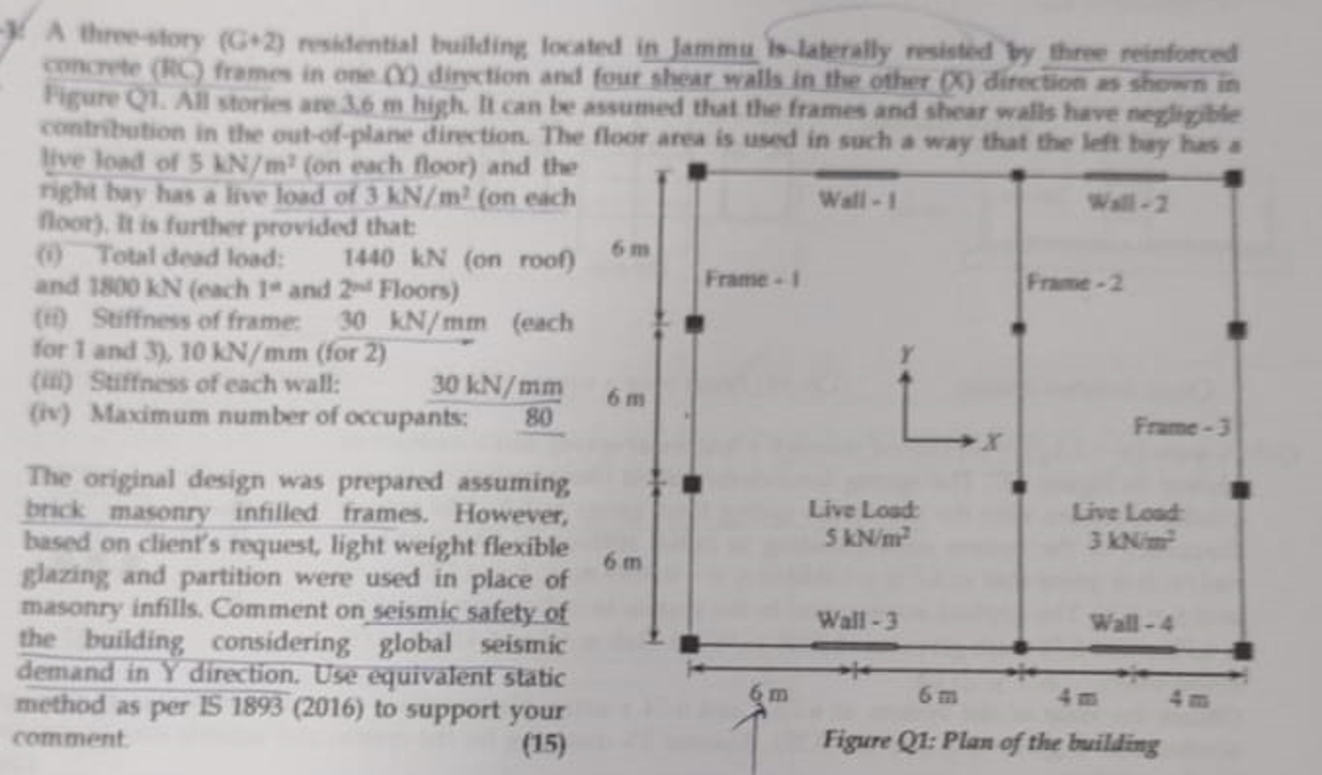 A threestory ( G + 2 ) residential building