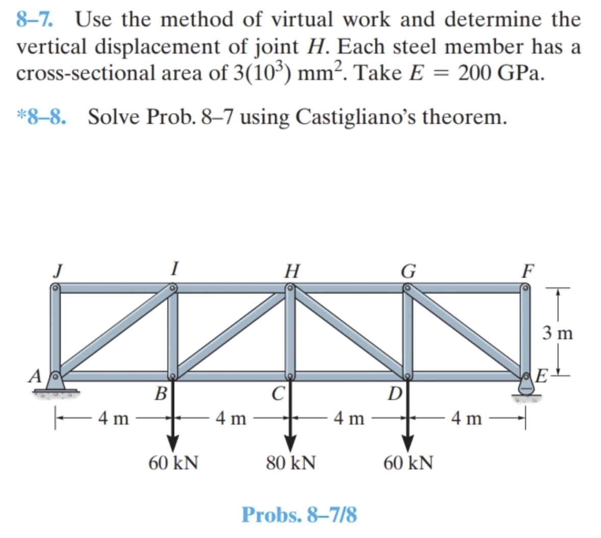 8 - 7 . Use the method of virtual work and