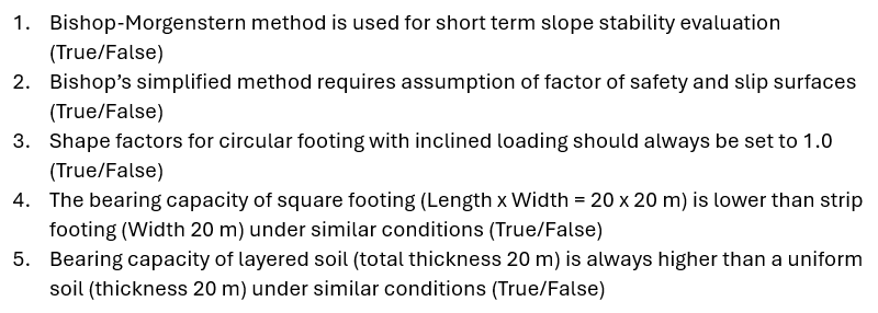 Bishop - Morgenstern method is used for short