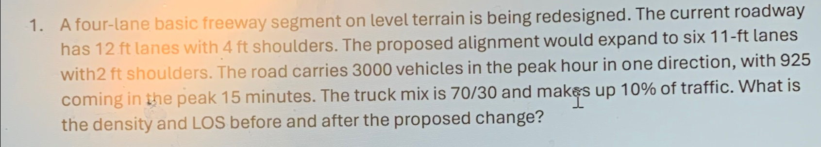 A four lane basic freeway segmA four - lane basic