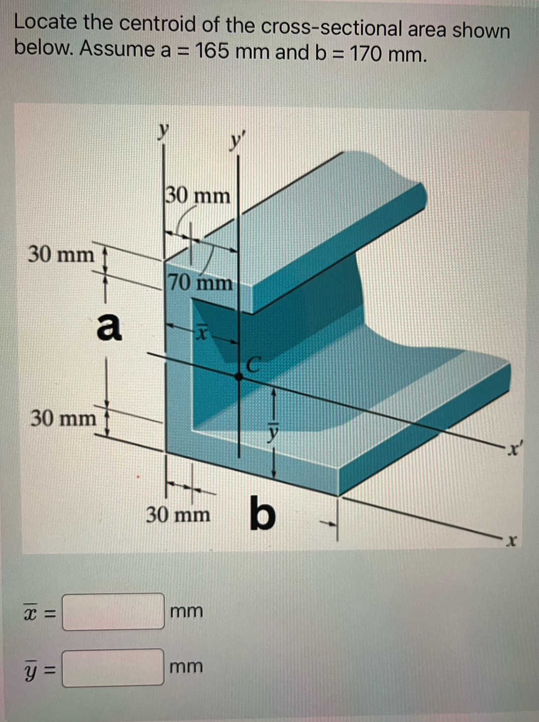 Locate the centroid of the cross - sectional area