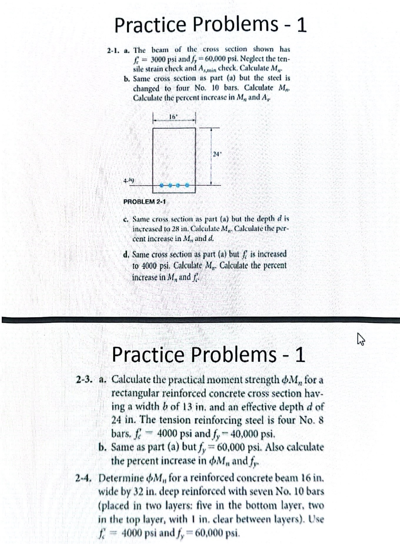 Practice Problems - 1 2 - 1 . a . The beam of the