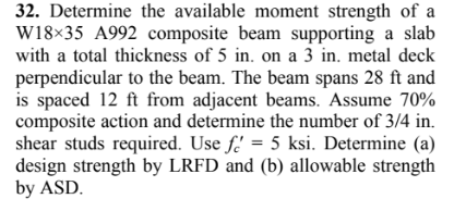 Determine the available moment strength of a W 1