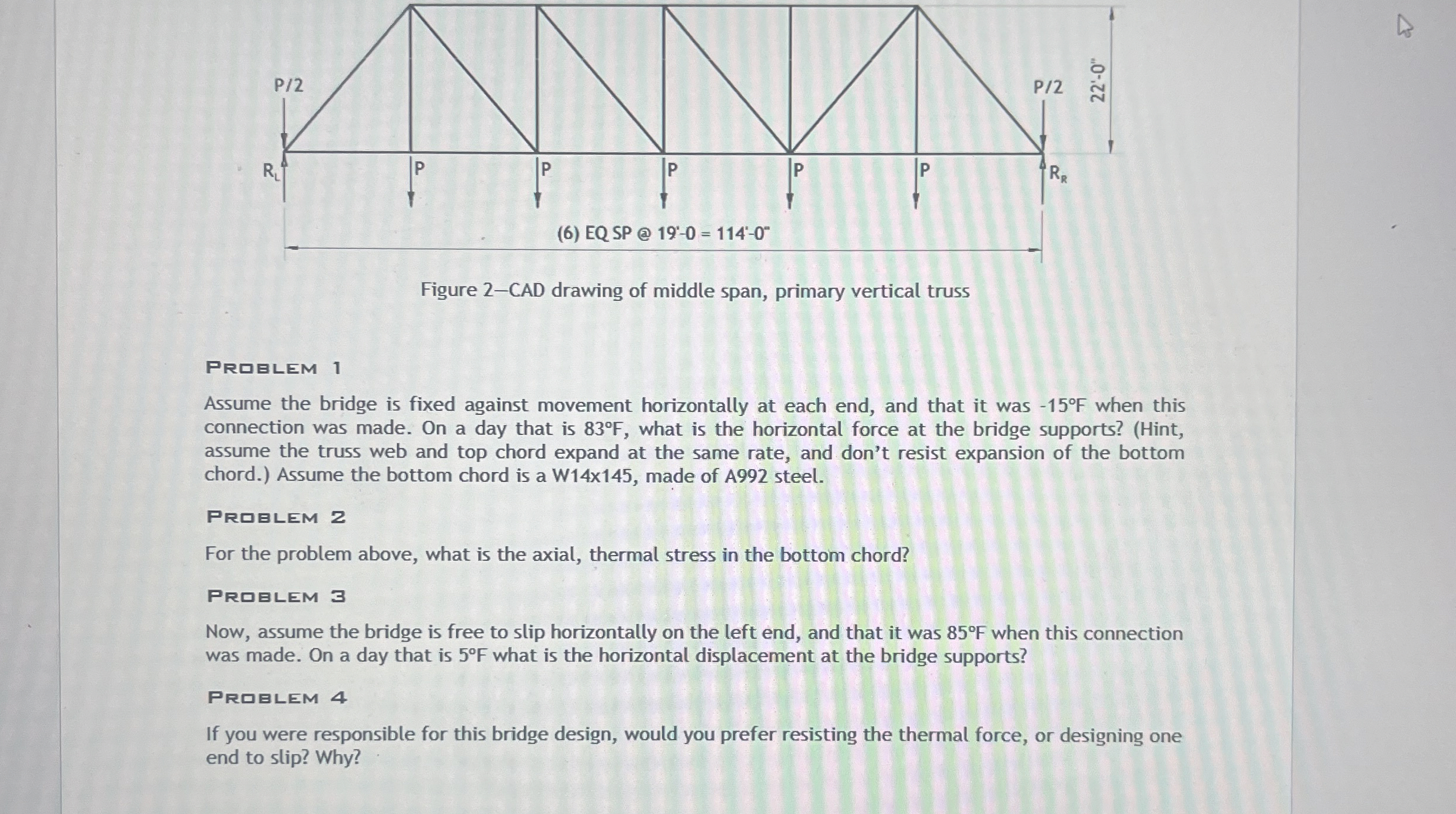 Figure 2 - CAD drawing of middle span, primary