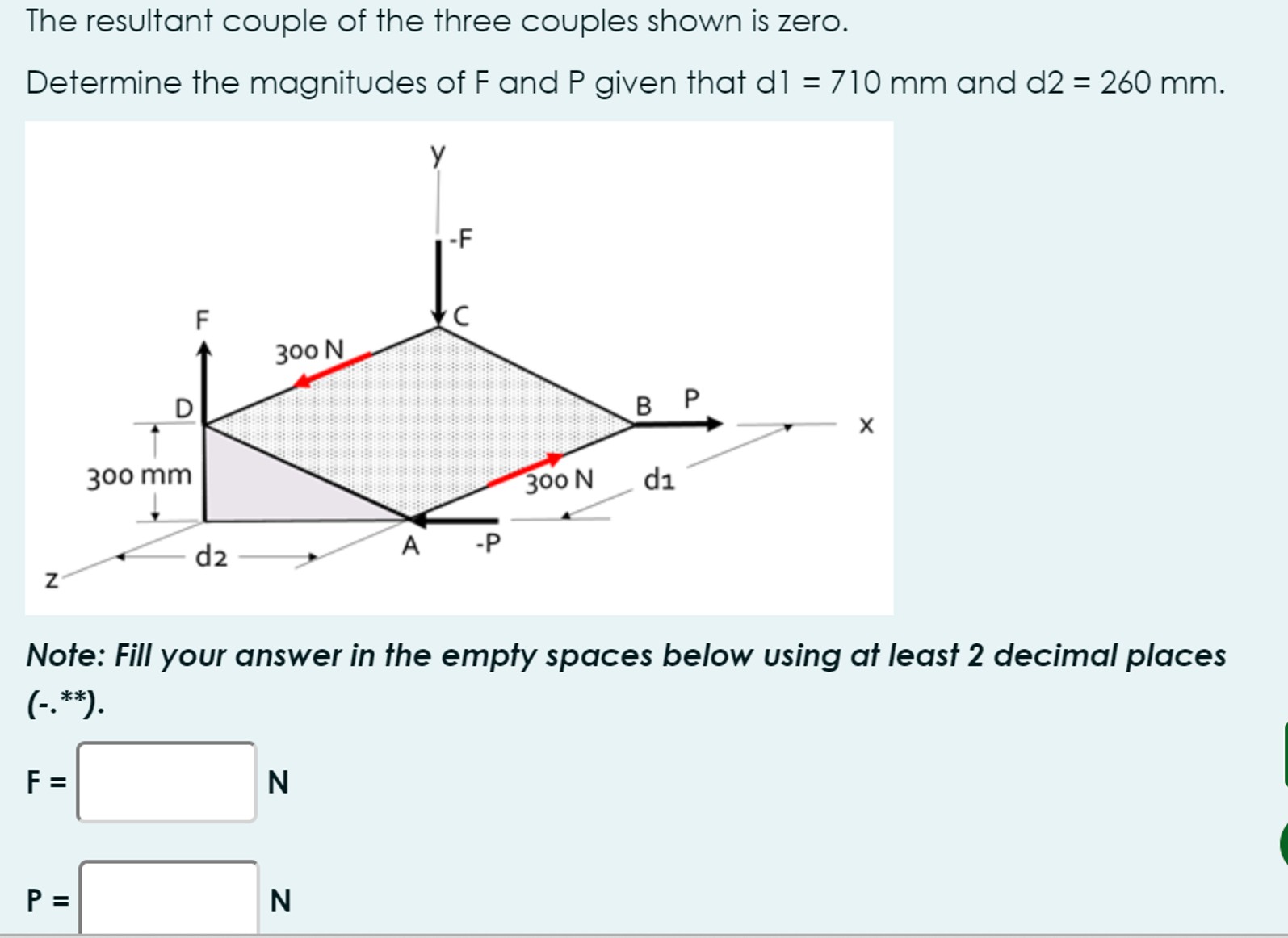 The resultant couple of the three couples shown