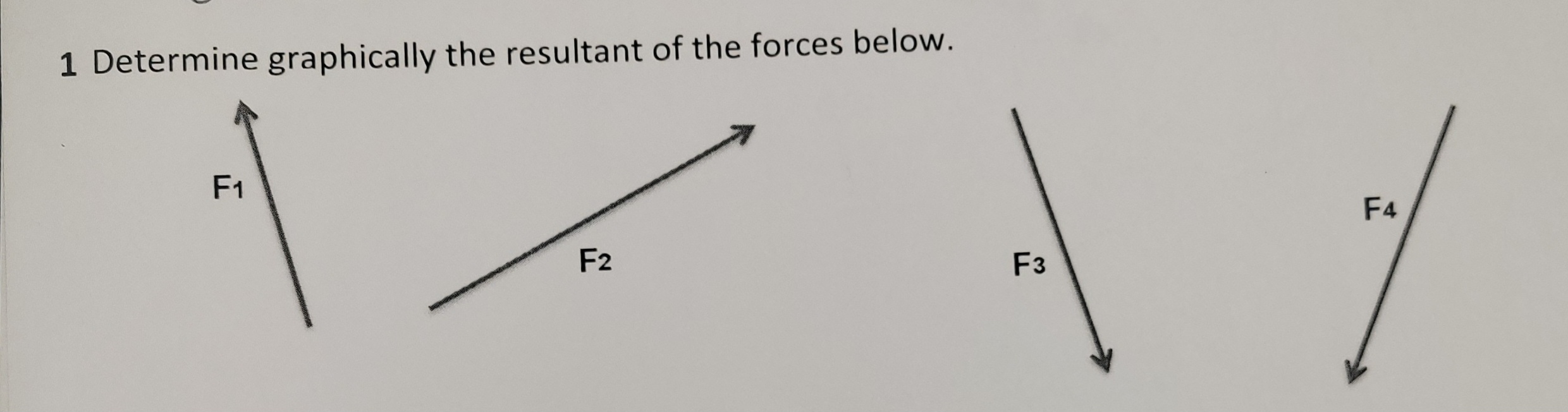 1 Determine graphically the resultant of the