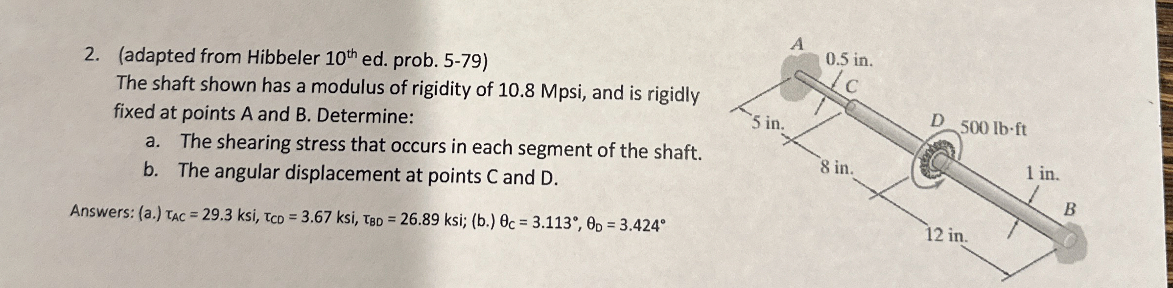 ( adapted from Hibbeler 1 0 t h ed . prob. 5 - 7