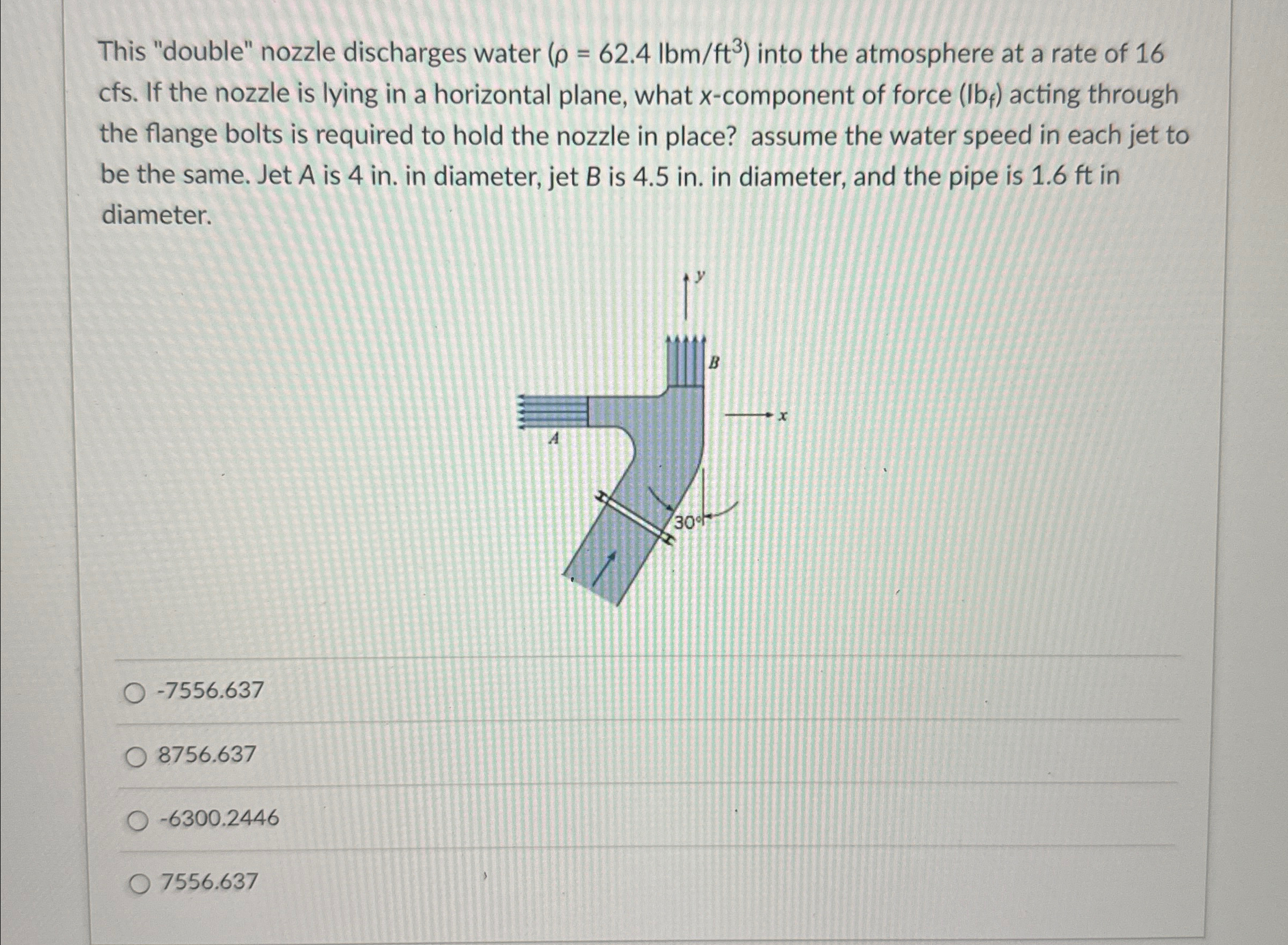 This "double" nozzle discharges water ) = ( 6 2 .