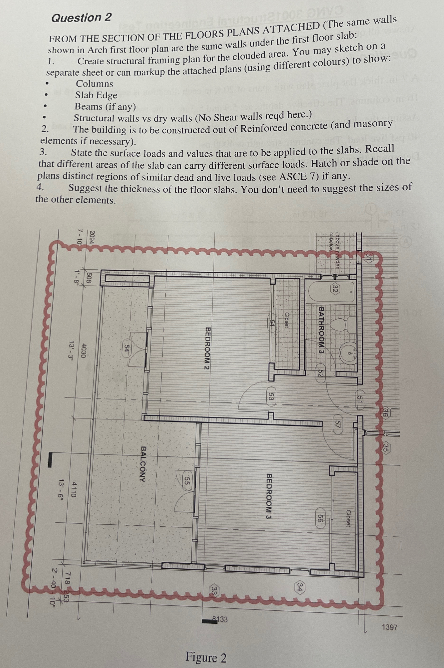 Question 2 FROM THE SECTION OF THE FLOORS PLANS