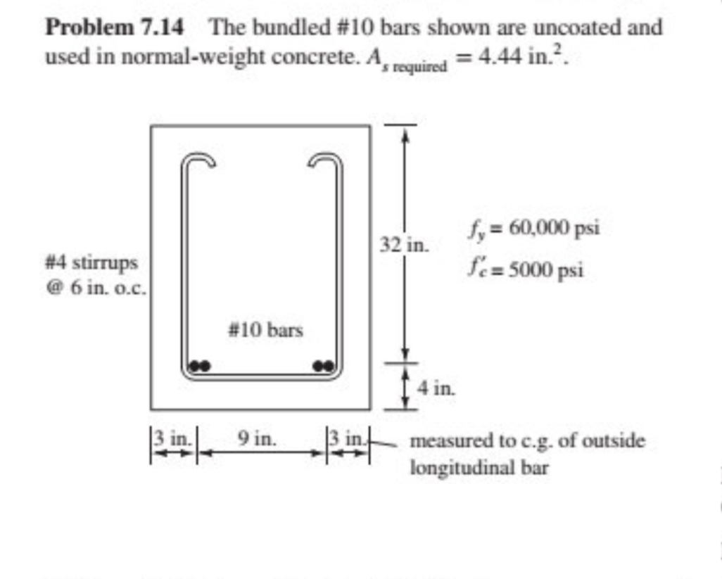 Problem 7 . 1 4 The bundled # 1 0 bars shown are