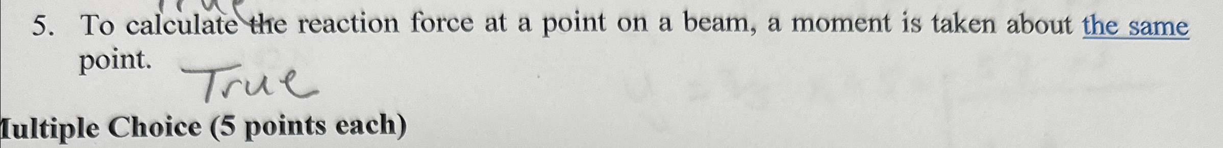 To calculate the reaction force at a point on a