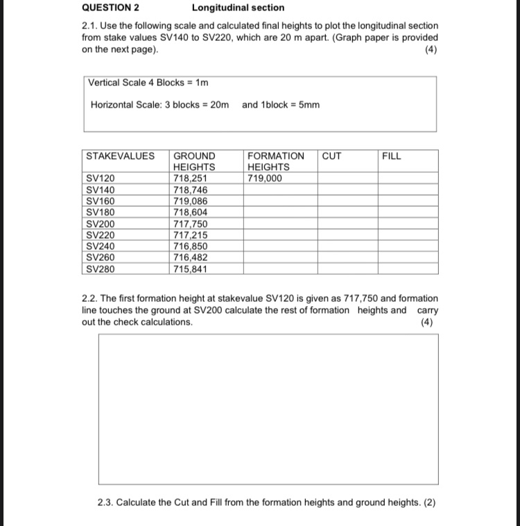 QUESTION 2 Longitudinal section 2 . 1 . Use the