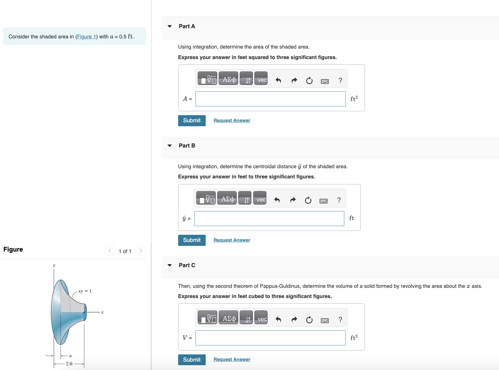 Part A Consider the shaded area in ( Figure 1 )