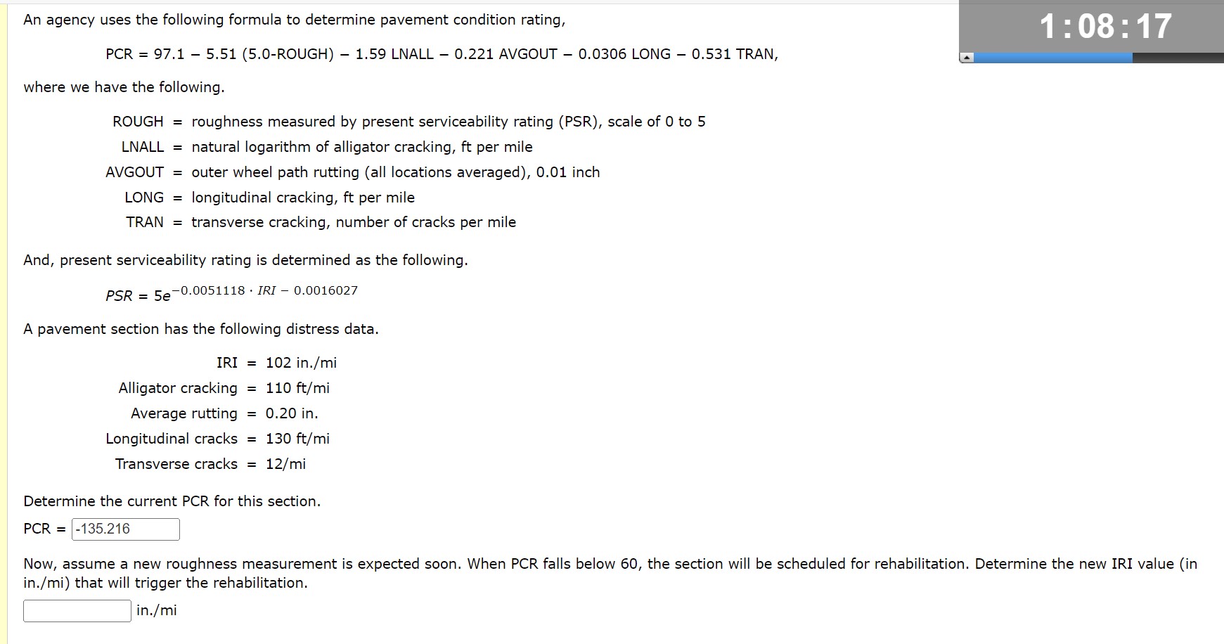 An agency uses the following formula to determine