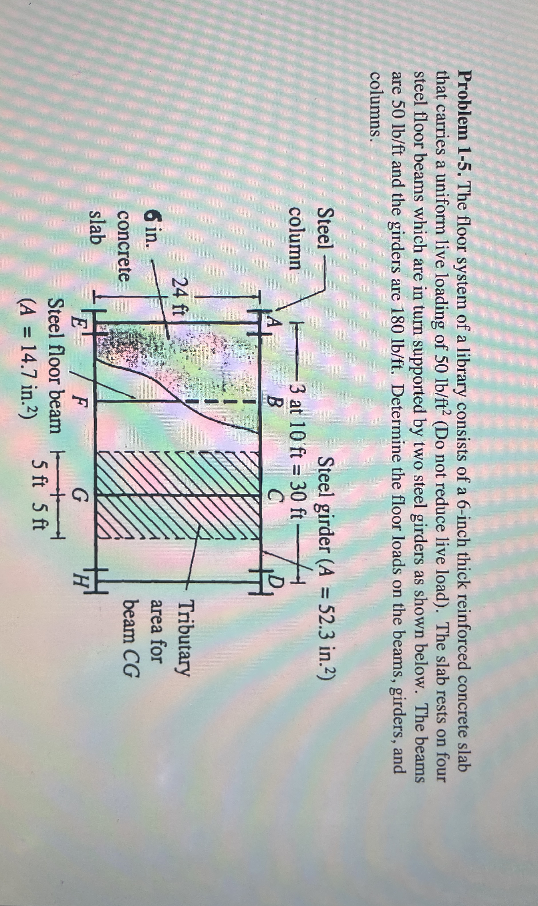 Problem 1 - 5 . The floor system of a library