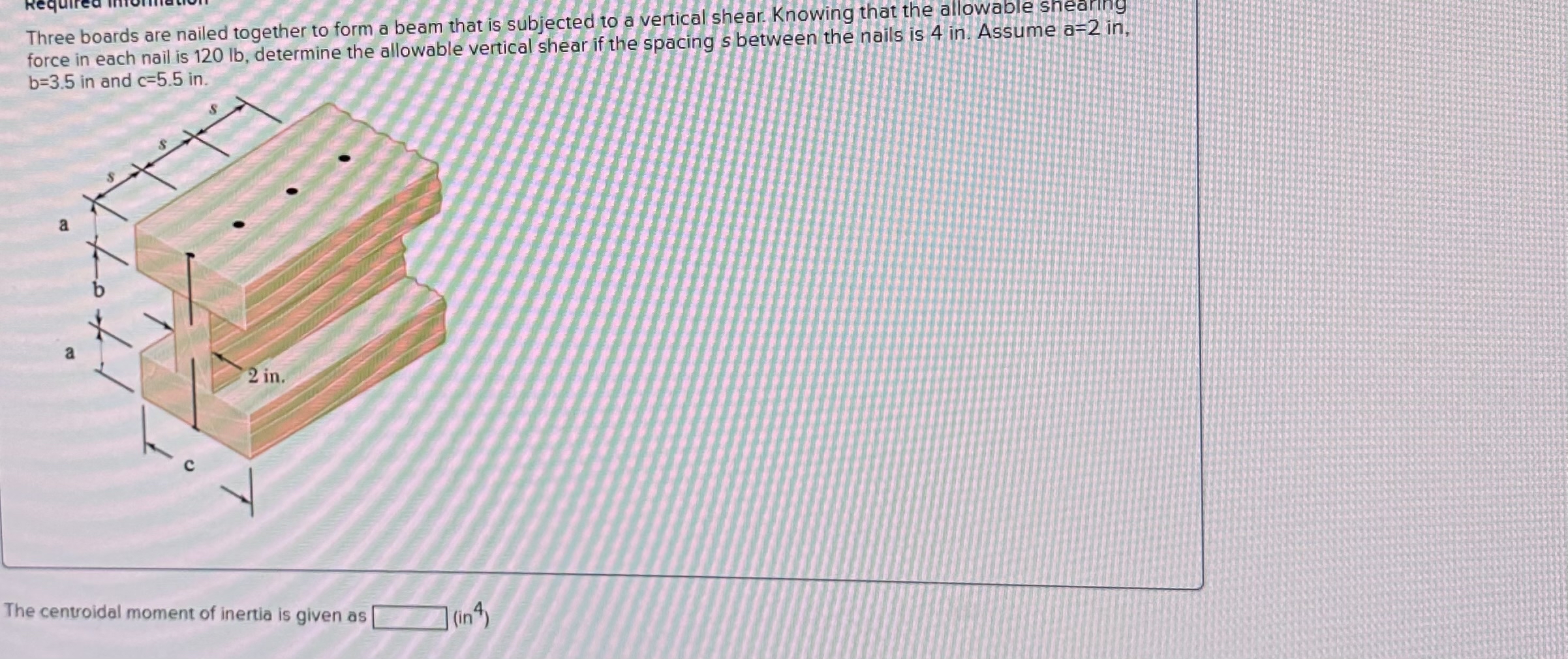 Find the centroidal moment of inertia Find the