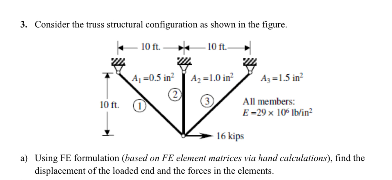 Consider the truss structural configuration as