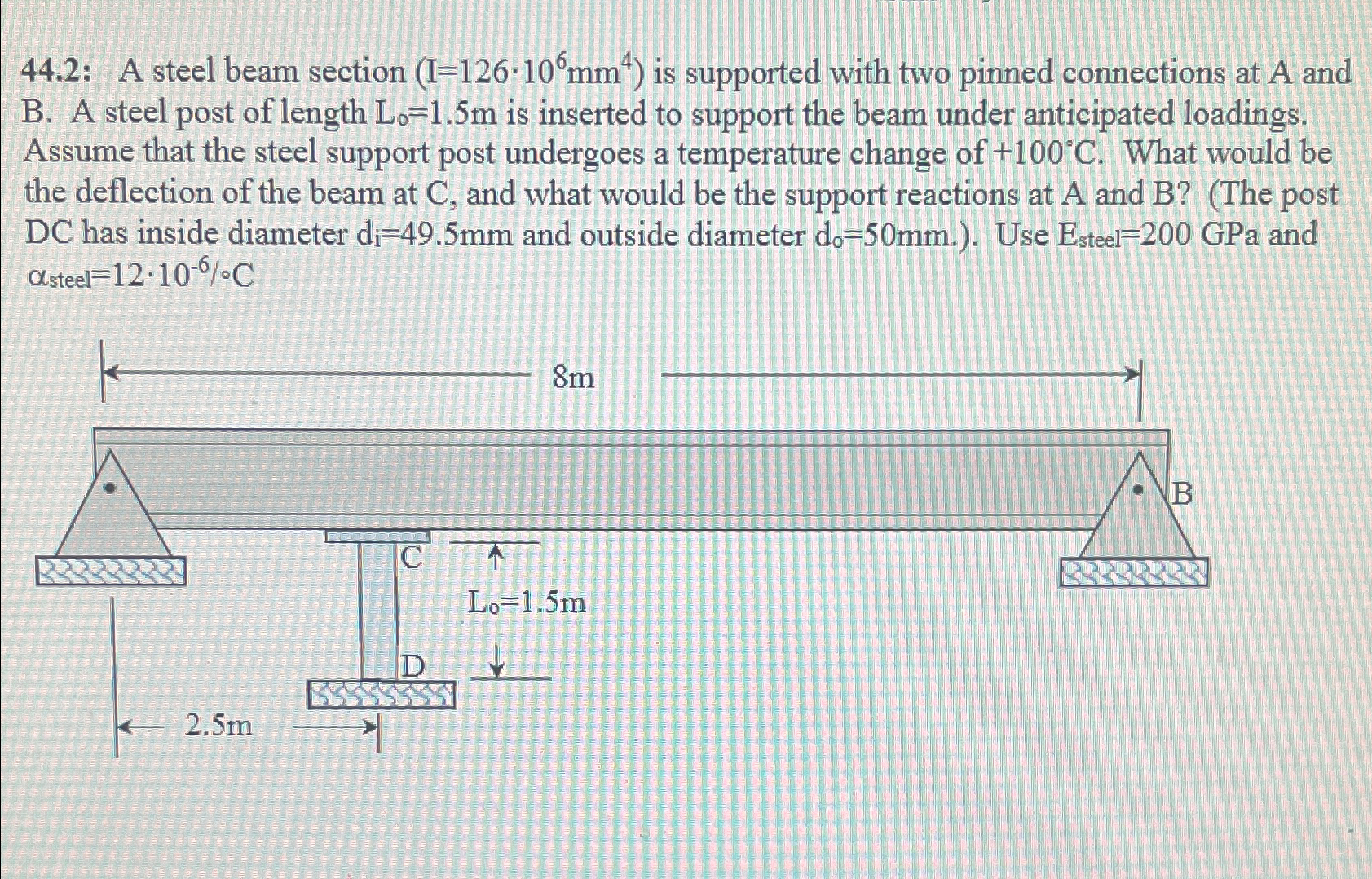 4 4 . 2 : A steel beam section ( ( : I = 1 2 6 *