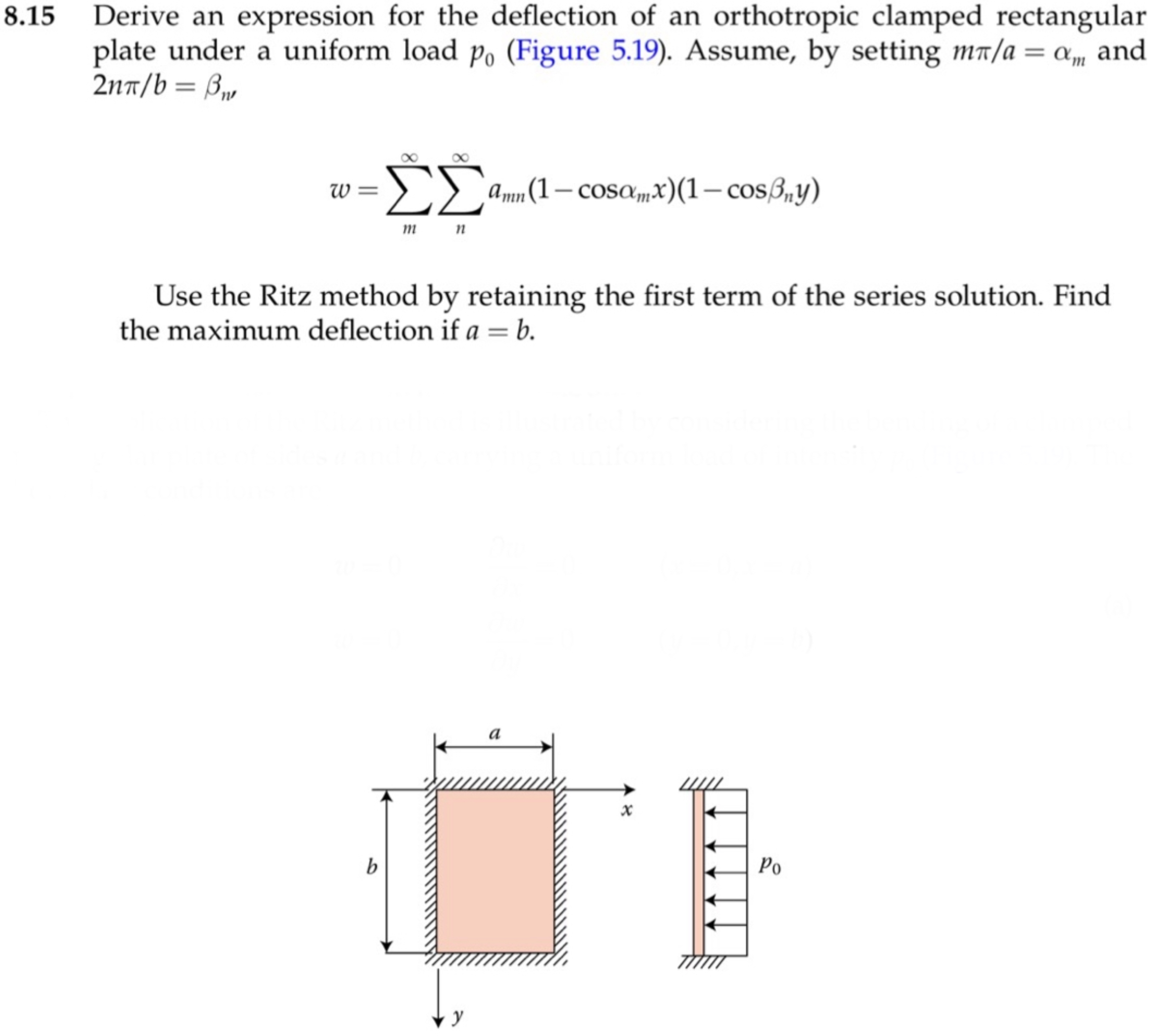 Problem 8 . 1 5 from Plates and Shells: Analysis