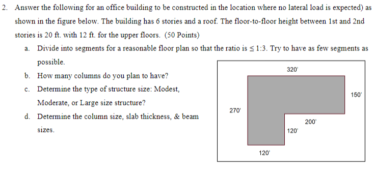Answer the following for an office building to be