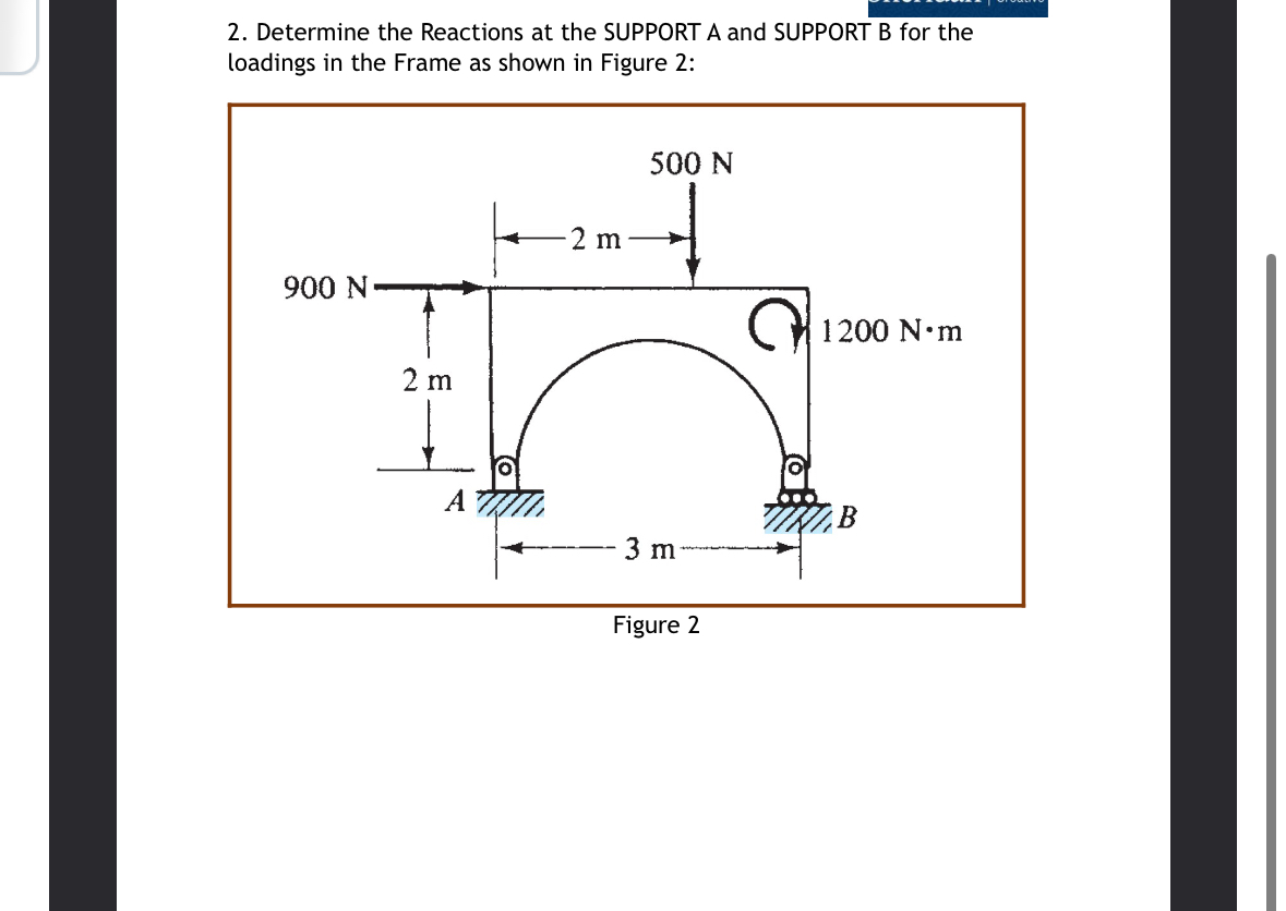 Determine the Reactions at the SUPPORT A and