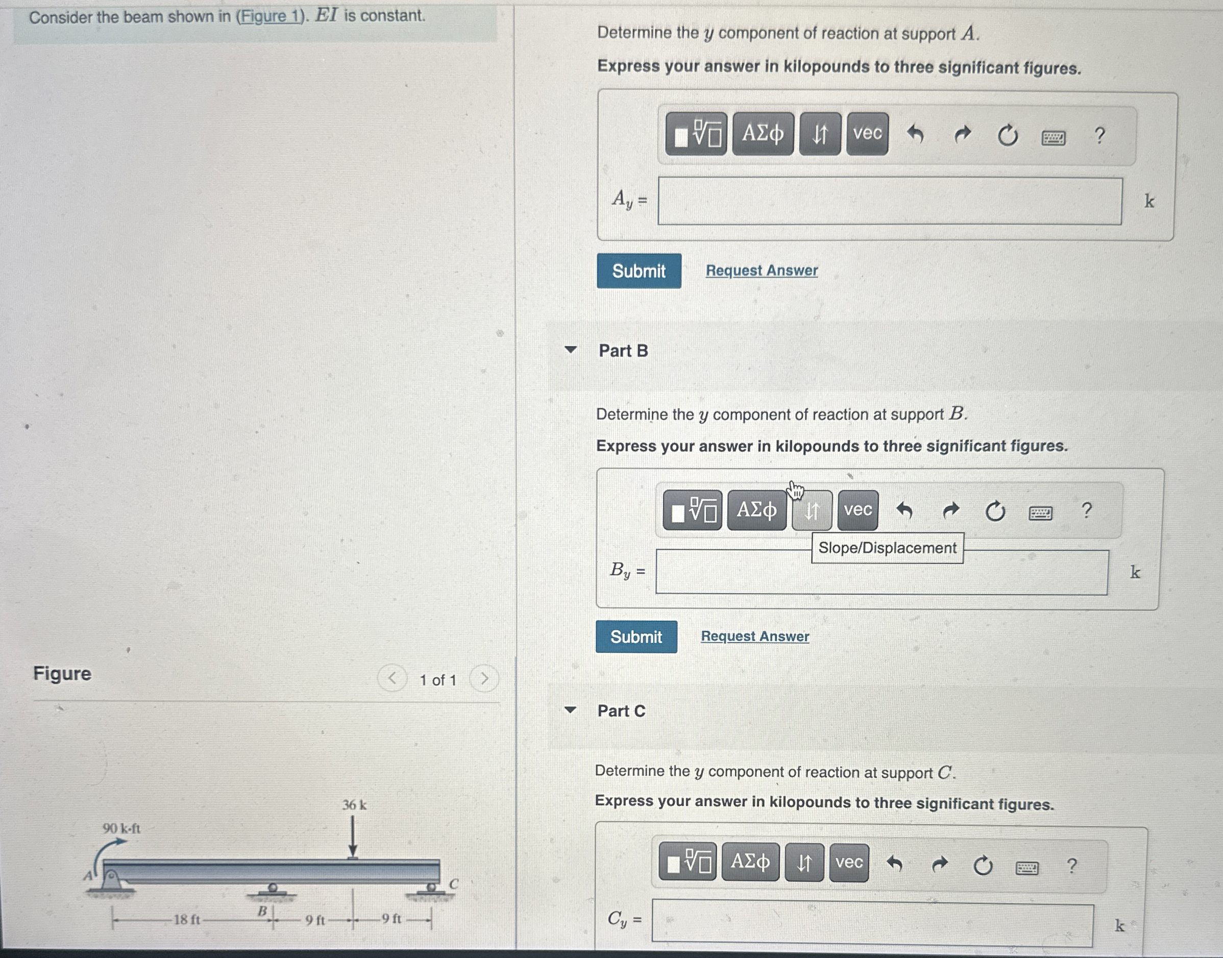 Consider the beam shown in ( Figure 1 ) . E I is