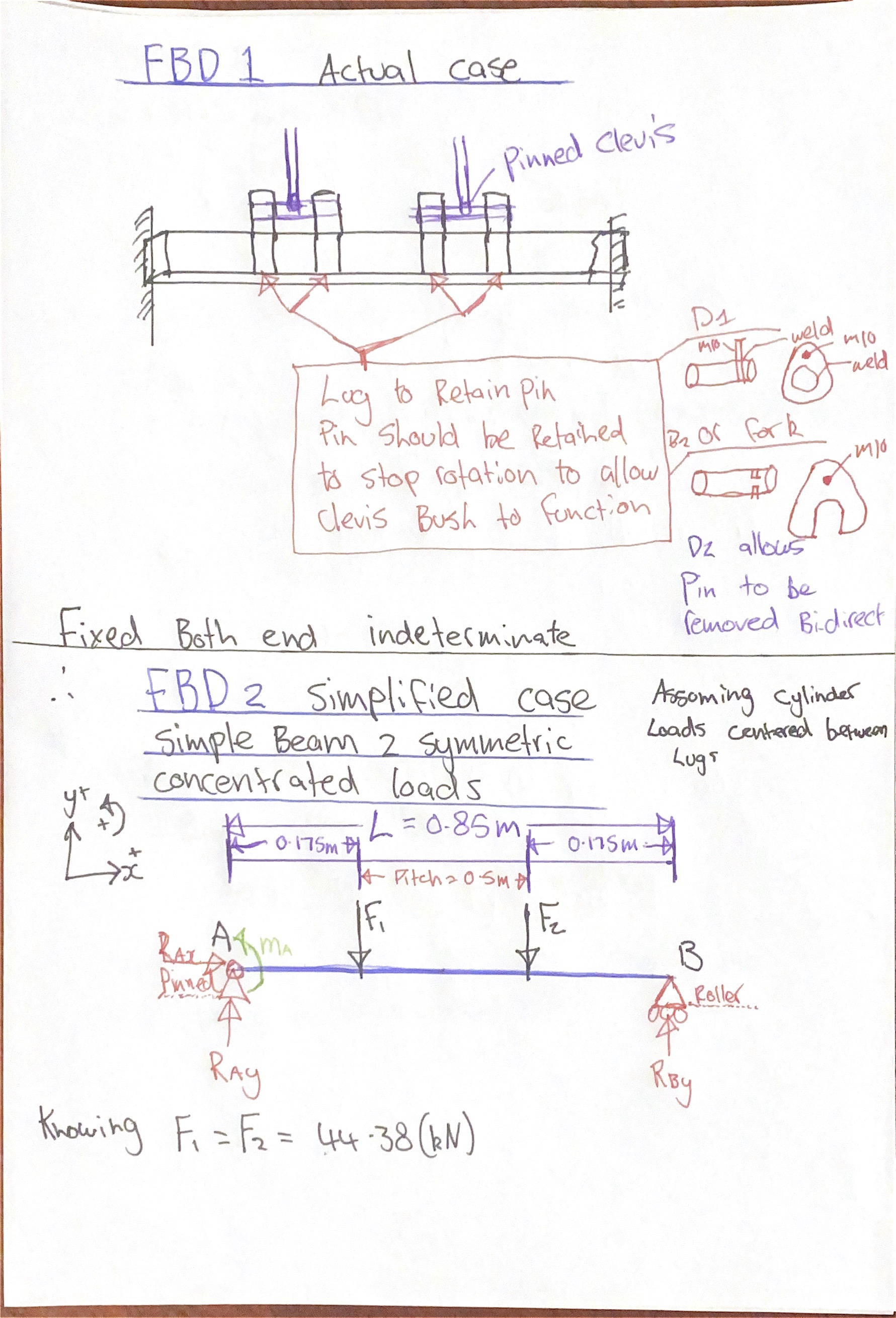 Using the provided static calculations I need to