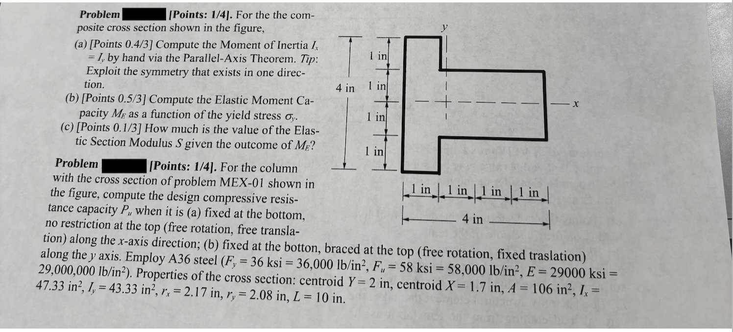 Problem [ Points: 1 / 4 ] . For the the com -