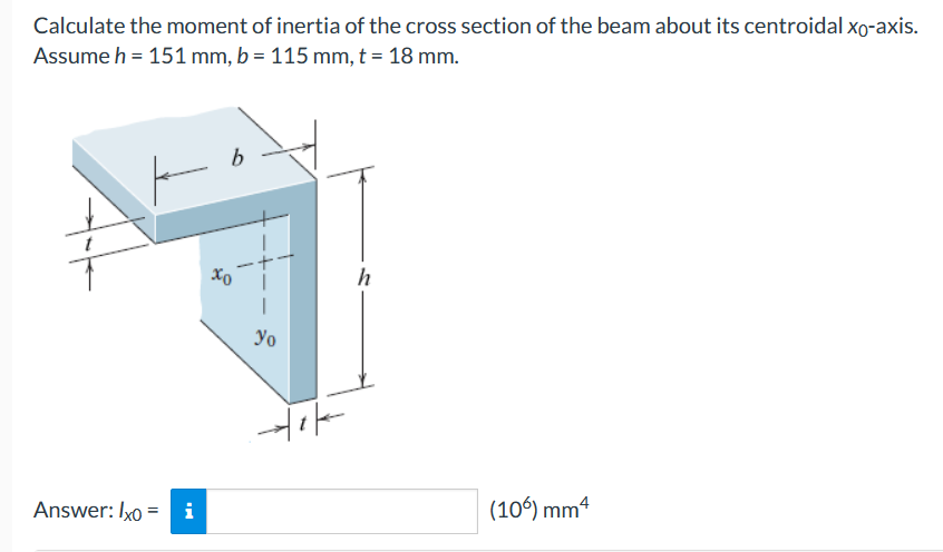 Calculate the moment of inertia of the cross