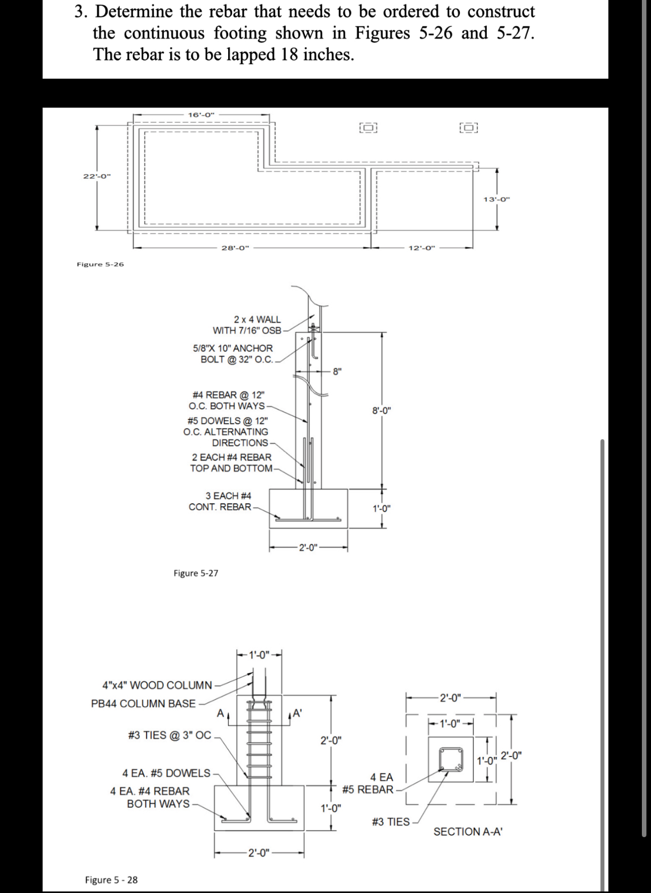Determine the rebar that needs to be ordered to